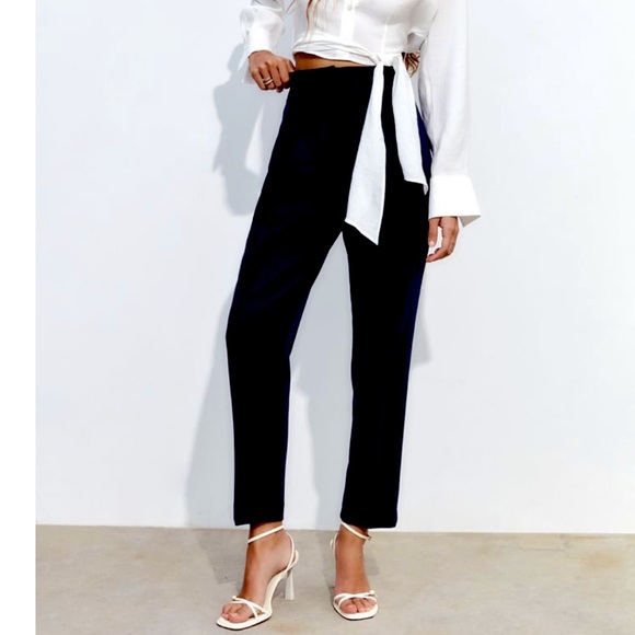 Zara Pants - Brand new ZARA pants- high waist, taper. Front clasp closure. Size small.